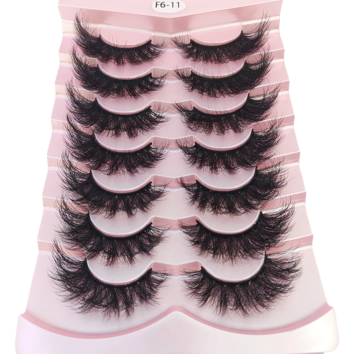 HBZGTLAD 3D人工ミンクつけまつげ7ペア、乱雑な髪の毛の厚くて長いミンクつけまつげ、メイクアップつけまつげ