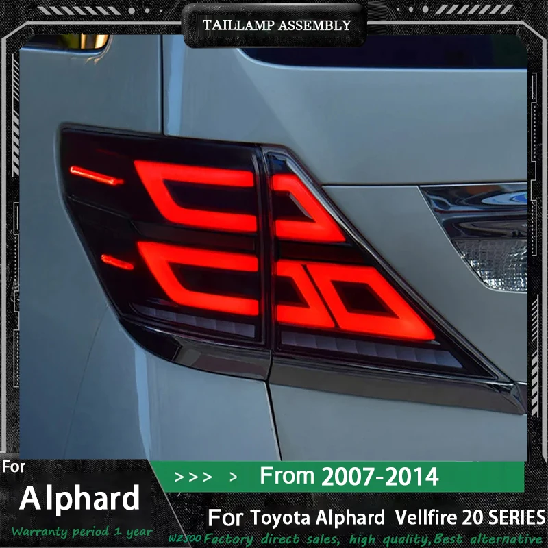 

Светодиодный задний фонарь в сборе для Toyota Alphard Alfa 2007-2013: стоп-сигнал, задний ход, габаритный огонь, динамический указатель поворота, задний фонарь