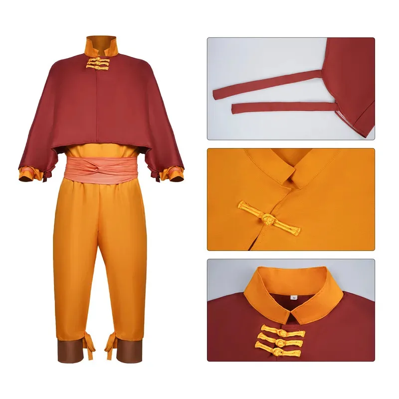 

Anime Avatar Aang Cosplay Costume Outfit Uniform Full Set Halloween Carnival Disguise Suit For Adult Kids