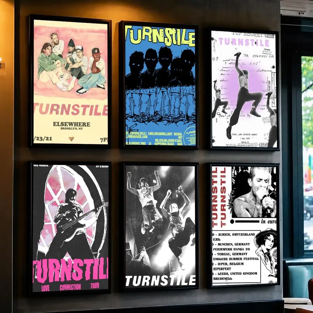 band T-Turnstile-E Poster Removable Wall Sticker for Home Cafe Bar Office Interior Decor