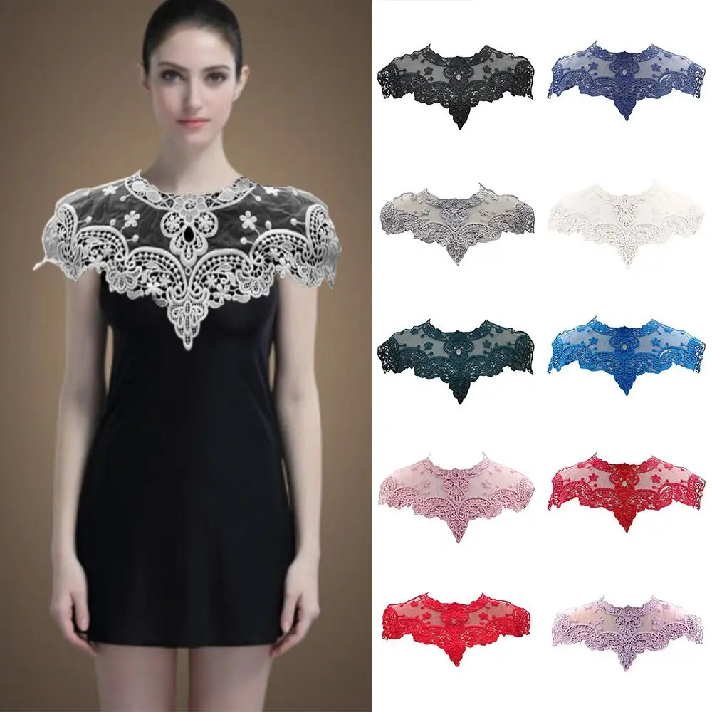 Lace Hollow Sunscreen Shawl Embroidered Sun Protection Shawl Bandana Foulard Bridal Neck Wrap Temperament Cardigan