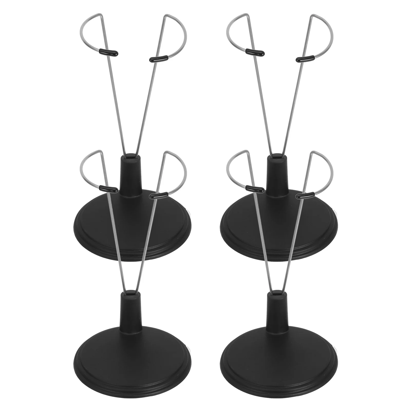 4 Pcs Crochet Light Stick Holder Action Figures Stand Baby Model Stands for Desk Black Display