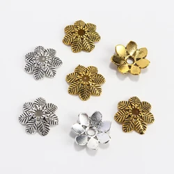20pcs 15-18mm Retro Antique Flower Loose Spacers Big Bead Caps For Jewelry Making Handmade Bracelet Accessories Wholesale Supply