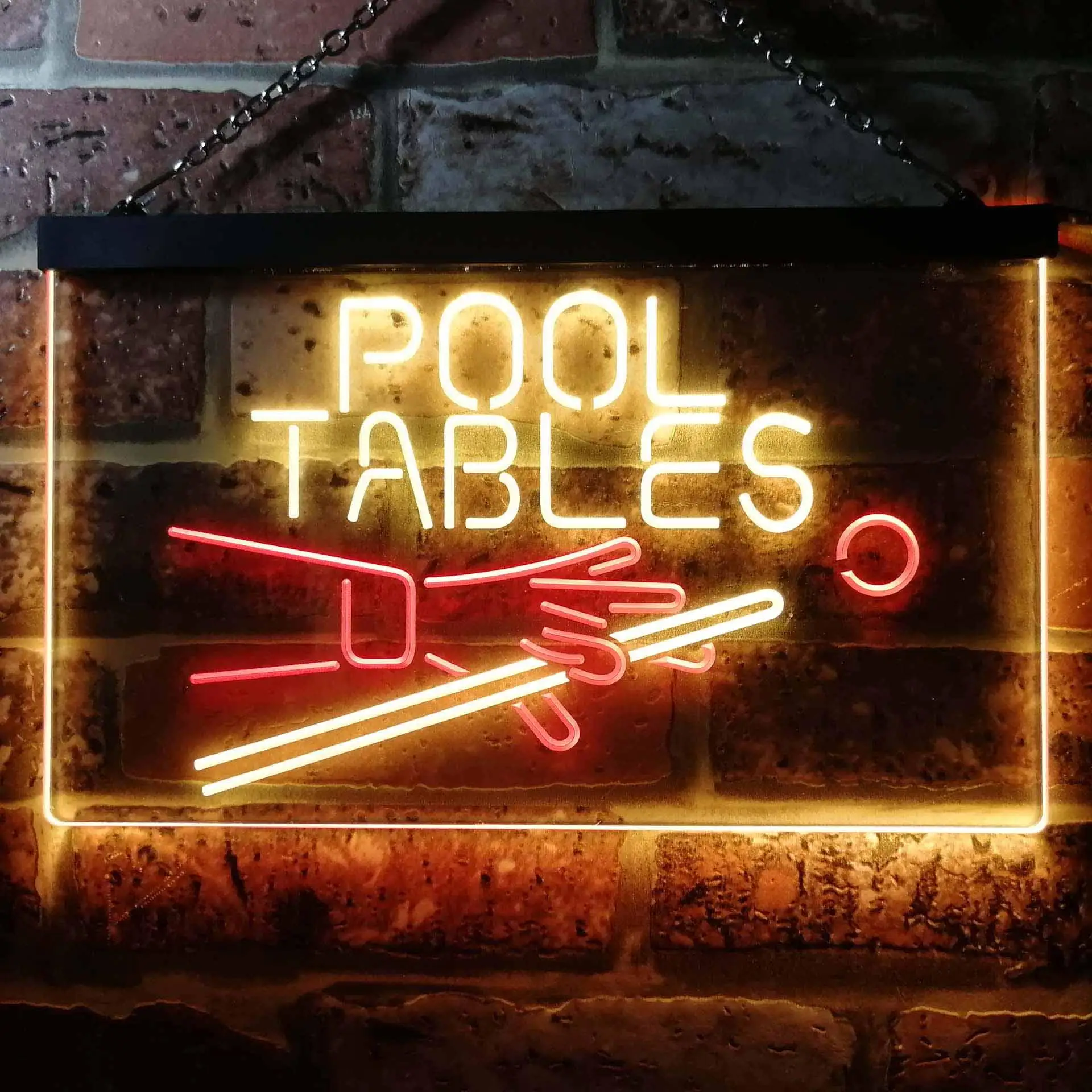 POOL TABLES. Snooker Playing Dual Color Led Neon Sign st6-i0009