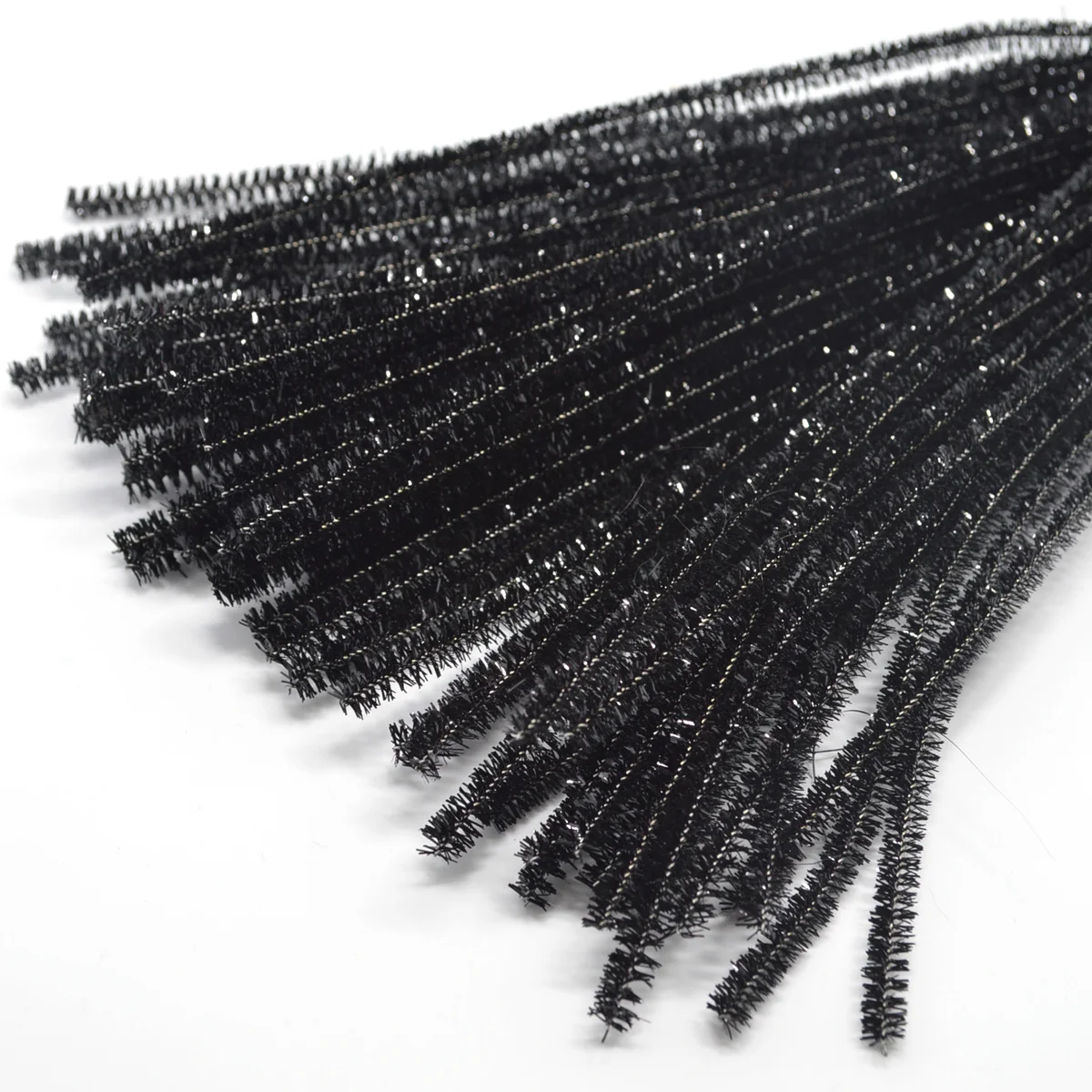 1000pcs 6mm x 300mm Chenille Stems DIY Christmas Tree Decorations Glitter Silver Children Handmade Education