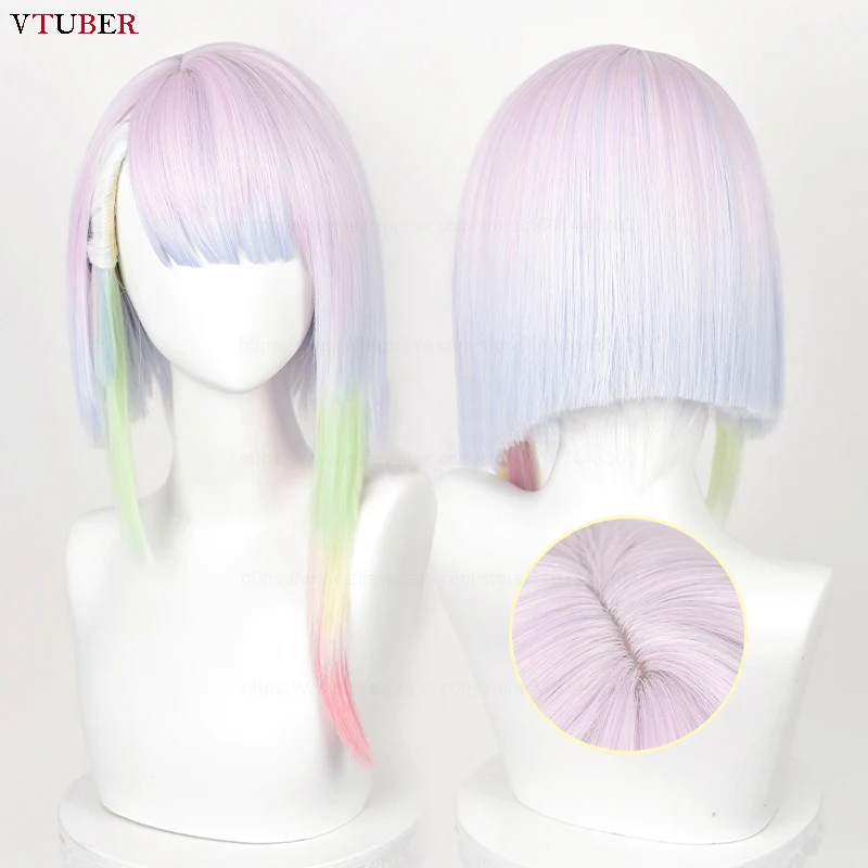 

Lucy Cosplay Wig High Quality Anime Multicolor Gradient Heat Resistant Synthetic Hair Cosplay Role Play Lucy Wigs + Wig Cap