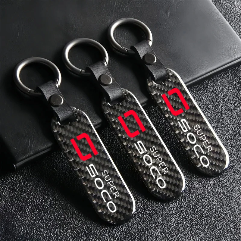 For Super Soco CPx CUmini CUx TC 50 Max Wanderer TCMax 2022 Accessories Motorcycle Key chain Carbon Fiber Keychain