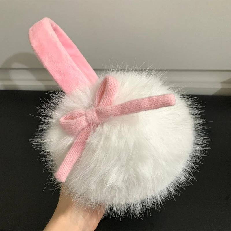 Soft Plush Bowknot Ear Muffs For Women Teens Girl Winter Warmth Cold Weather Accessories Ear Covers for Outdoor Activity