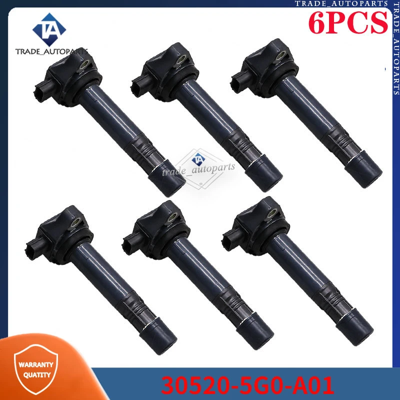 

6Pcs Ignition Coils For ACURA MDX RDX RLX TLX HONDA ACCORD CROSSTOUR ODYSSEY PASSPORT PILOT RIDGELINE 30520-5G0-A01 305205G0A01