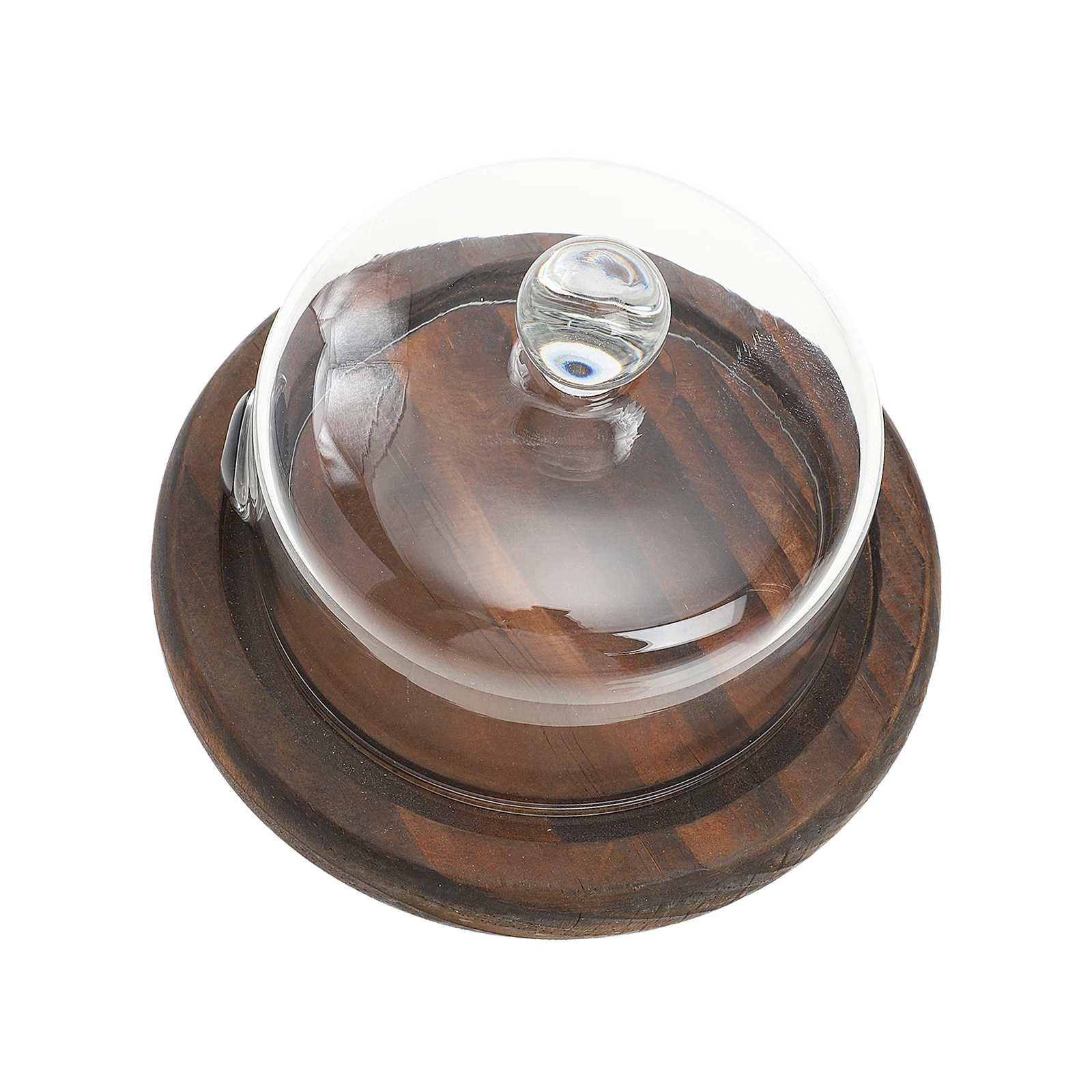 

Smoking Food Cover Glass Dome Wooden Cloche Dessert Cuisine Dust Proof Insect Proof Thick Smoke Cover Kitchen Gadgets Sturdy