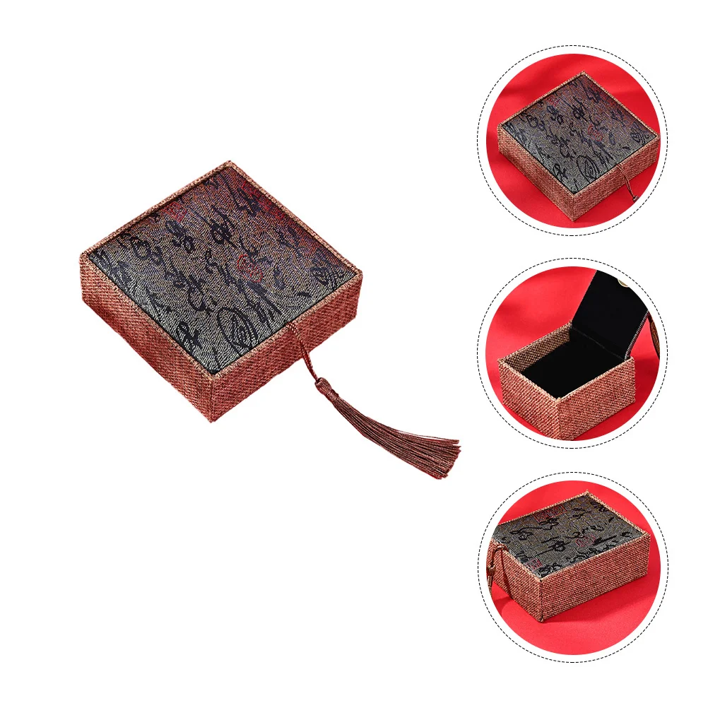 

Jewelry Storage Case Durable Portable Compact Design for Earrings Rings Necklaces Retro Practical Jewelry Box Ring Storage Case
