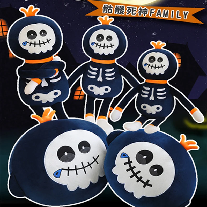 Almohada de muñeco de peluche de calabaza de dibujos animados de Halloween suave con expresión fantasma araña calabaza juguete de peluche decoración del hogar regalo para niño y niña