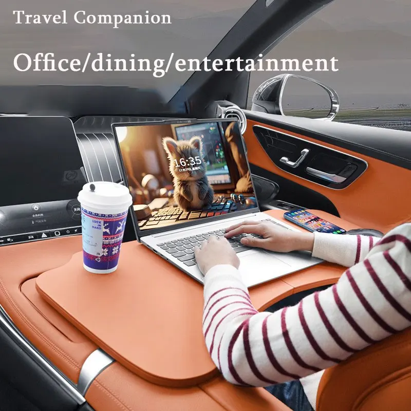Car Temporary Tray for Laptop Stable Large Load-Bearing Car Table Board Foldable Large Car Dining Table Drink Holder