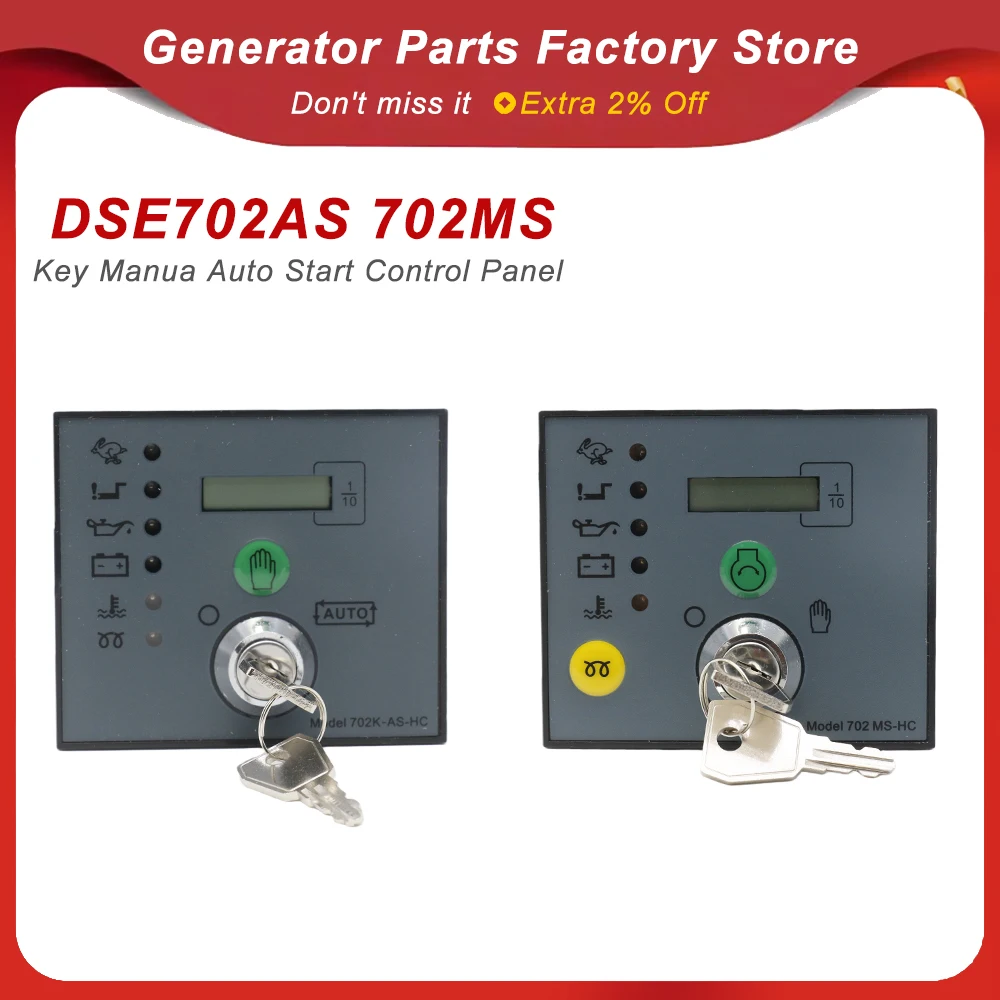 

Compatible DS702AS 702MS Key Manua Auto Start Control Panel Diesel Generator Controller Replace 702AS 702MS