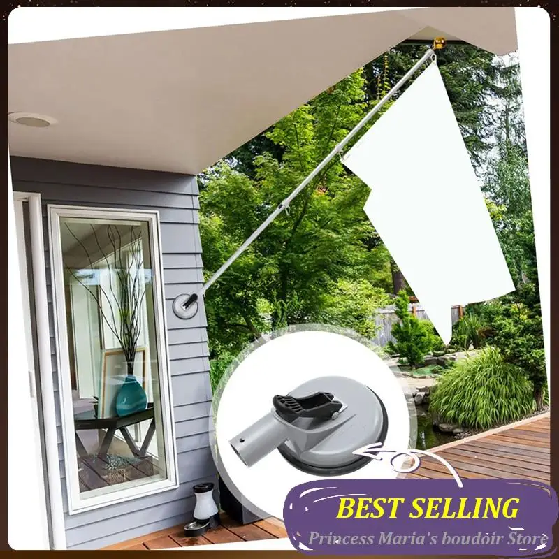 Suction Cup Flagpole Bracket Base Sign Mini Sucker Flagpole Support Holder  Wall Mount Outdoor Metal Aluminum Alloy 1Piece