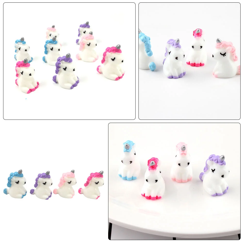 40 Pcs Toy House Mini Unicorn Fairy Garden Decor Cute Figure Simulation Small Statue Desk