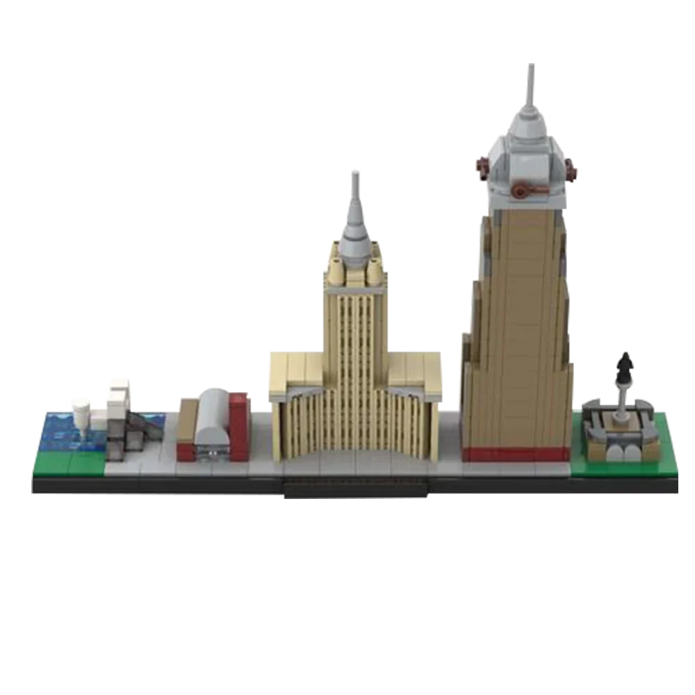 

Gobricks MOC- 127113 Набор строительных блоков Cleveland Skyline, озер, вид на улицу, архитектура, образование, кирпичные игрушки для детей, подарок