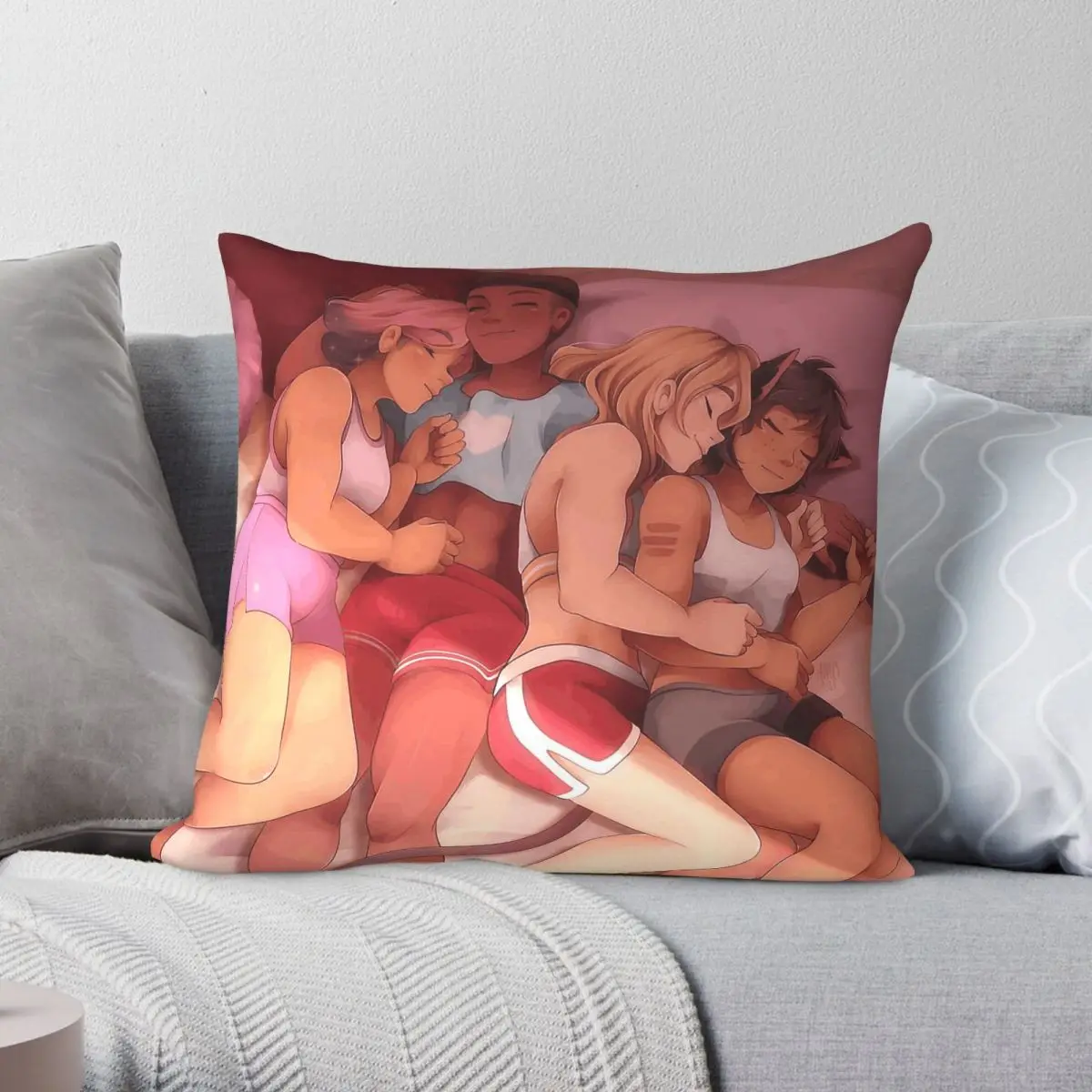 She-Ra Squad Cuddle Pile Square Pillowcase Polyester Linen Velvet Creative Zip Decor Home Cushion Cover