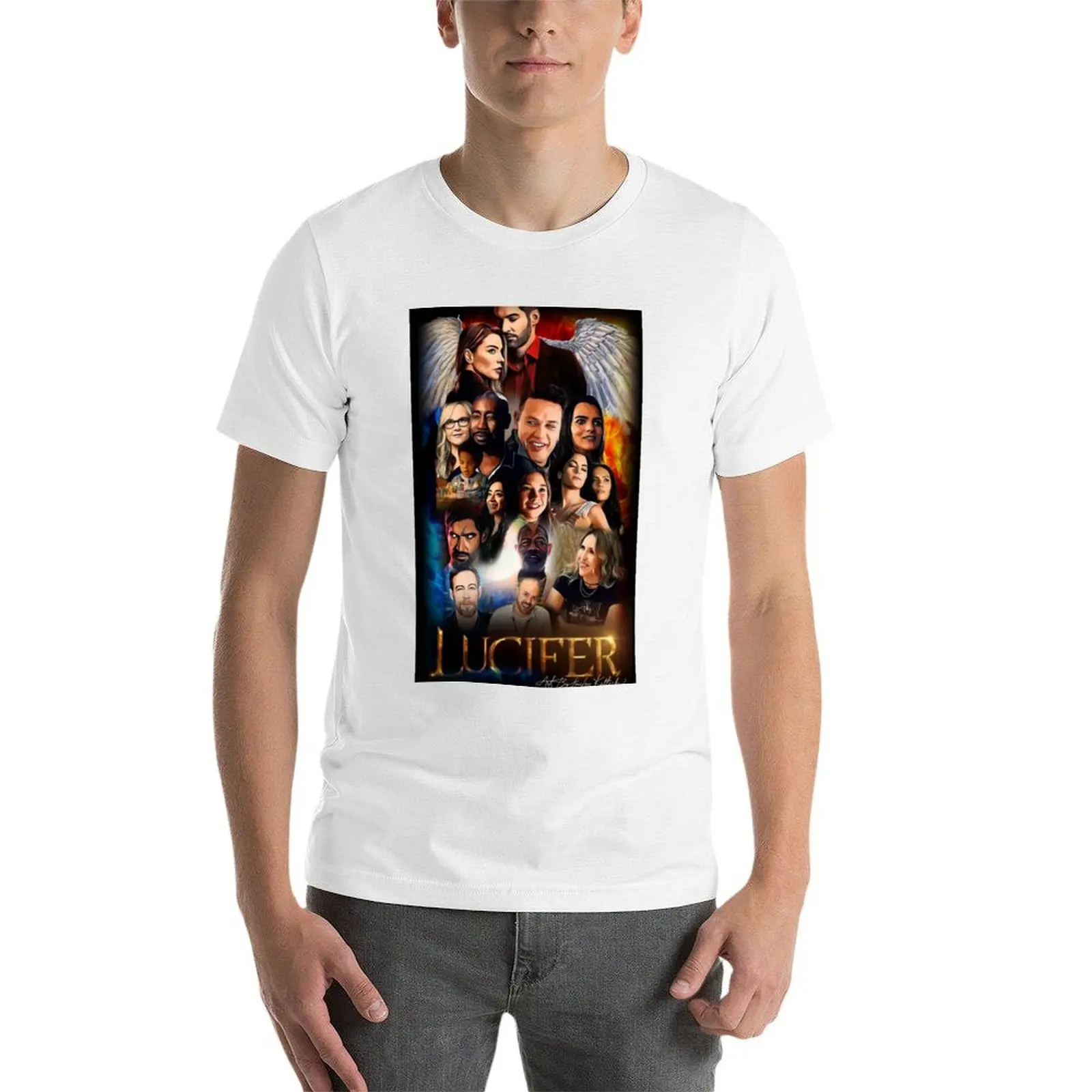 Koszulki z nadrukiem, koszulki cyfrowe, projektant koszulek, koszulki męskie, sztuka, Lucyfer z