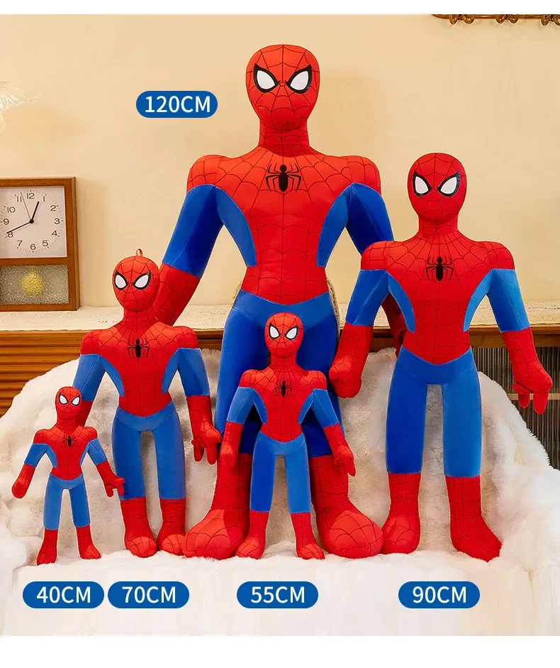 Spiderman New 40-70Cm Cute Plush Doll Toys Kawaii Huge Sleep Pillow Cushion Soft Stuffed Animal Doll Birthday Gift for Kids