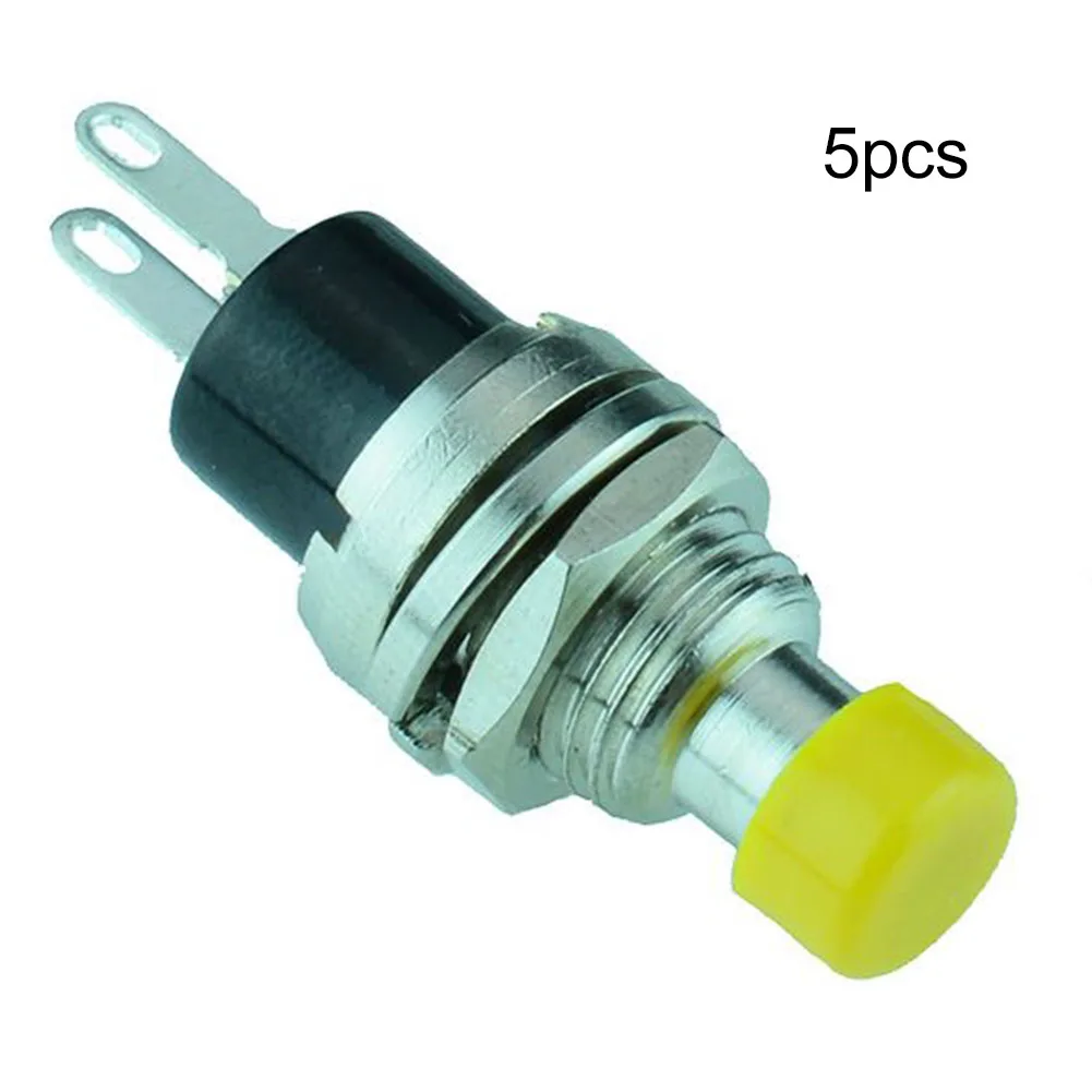 5x กดสวิตช์ปิด (เปิด) สวิตช์ปุ่มโลหะชั่วขณะ SPST สําหรับอุปกรณ์ไฟฟ้า อุปกรณ์เสริมเครื่องมือในสต็อก