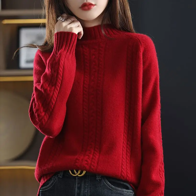 

2023 Autumn And Winter New Fashion Temperament Versatile Women's Pullover Sweater Comfortable Loose Casual Female Sweater