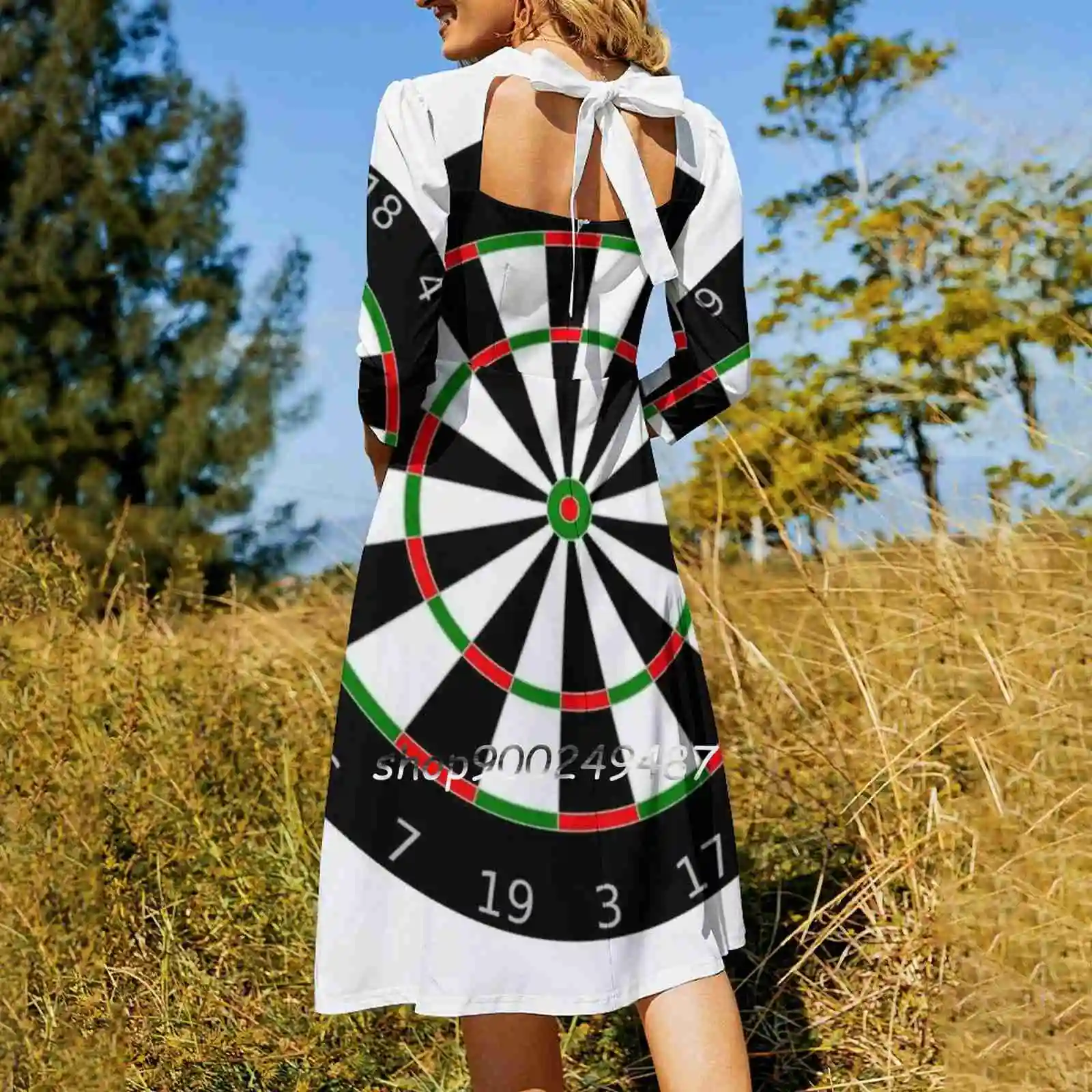 Dartbord Voor Darts Spelers Idee Vierkante Hals Jurk Nieuwe Plus Size Elegante Vrouwen Taille Strakke Jurk Cool Cool idee Goedkope Thee