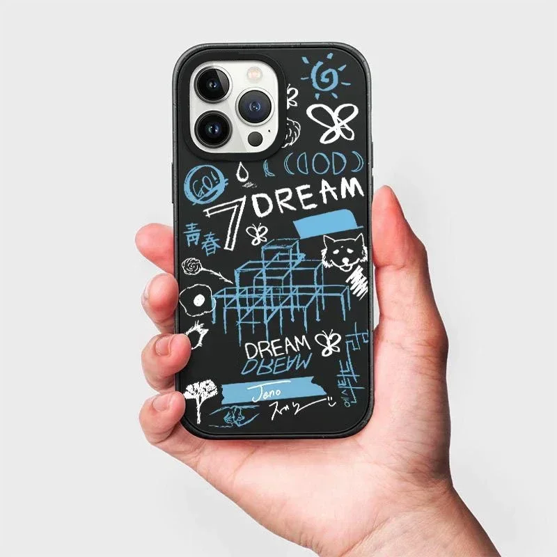 

Dream Graffiti Black Frosted Phone Case Cover for IPhone 13 14 15 Pro Max Case for 15 ProMax