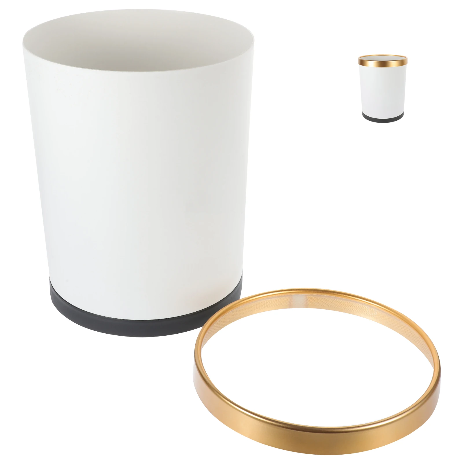 

Round 9L Nordic Trash Can Plastic Garbage Bin for Home Kitchen Bathroom Office Retro Waste Bucket Simple Sturdy PP Large Opening