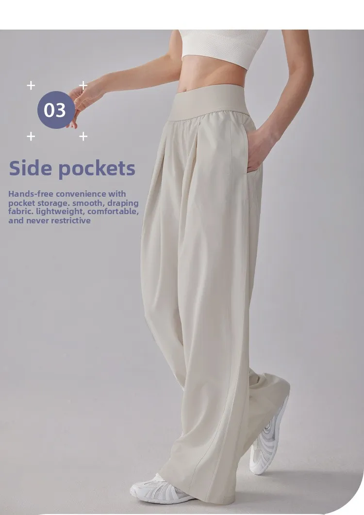 Pantalon de sport à entrejambe ouvert pour femmes, ample, droit, décontracté, respirant, jambes larges, Yoga, entraînement, Fitness