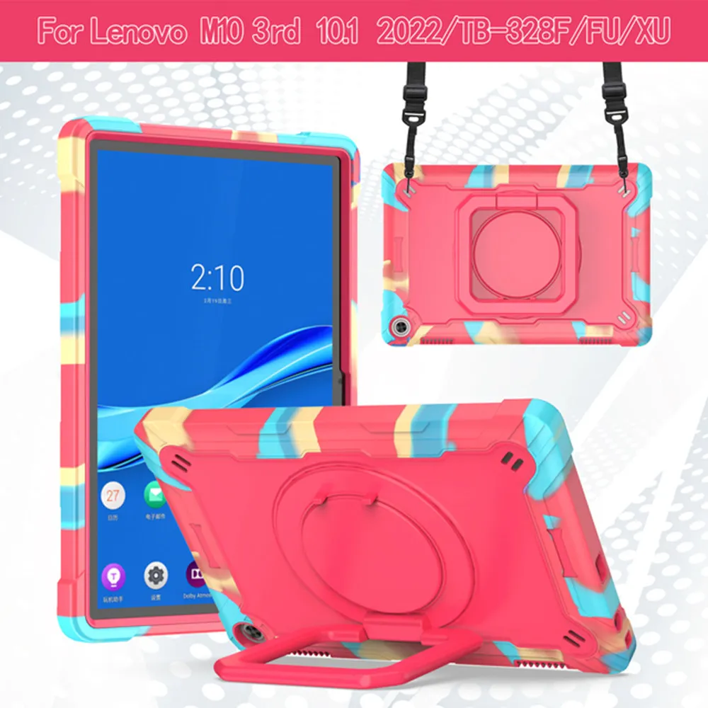 360 Rotation Cover For Lenovo Tab M10 3rd Gen 10.1 TB-328FU TB-328XU 2022 TB328FU Tablet Case With Hand Holder Armor Cover