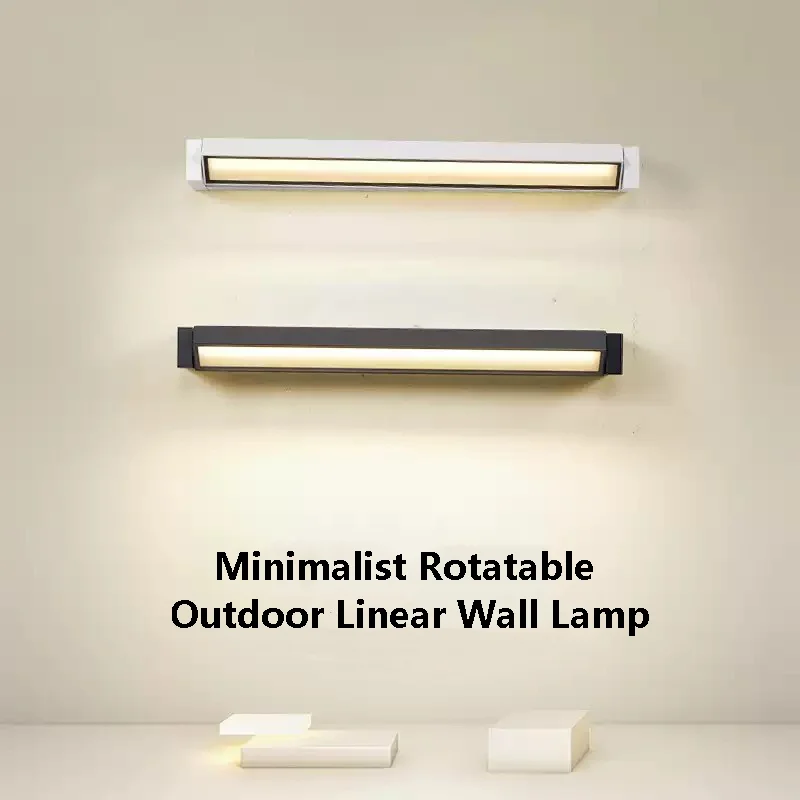 Nordic Adjustable Angle Linear Aluminum Wall Lamp Villa Courtyard Garden Hotel Outdoor Waterproof Wall Light Bedroom Wall Sconce