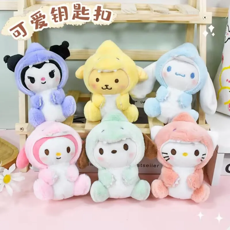 15ซม. Sanrio ตุ๊กตาหนานุ่มสีสันน่ารัก Hello Kitty Kuromi เมโลดี้ Cinnamoroll จี้ตุ๊กตามืออ่อนของขวัญวันเกิดเด็กผู้หญิงเด็ก