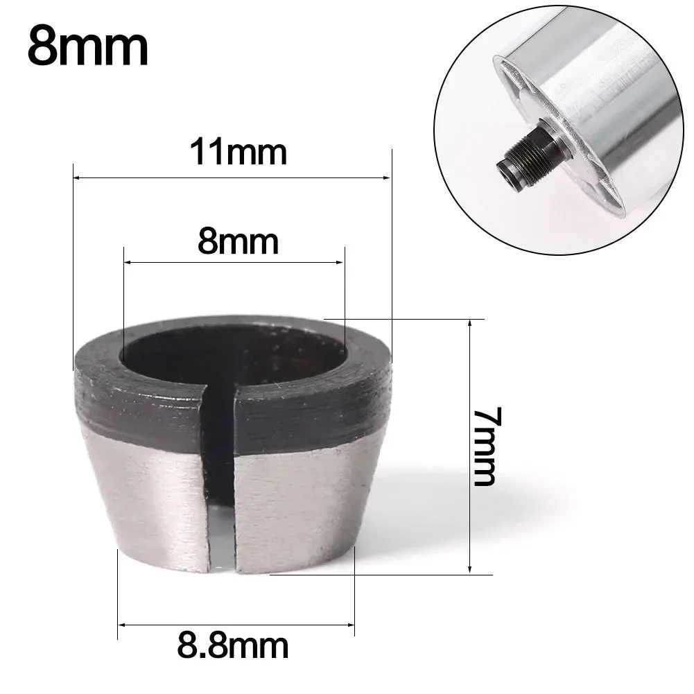 彫刻機,電気ルーター,1/4インチ,6mm, 8mm, 5個用のコレットチャクアダプター