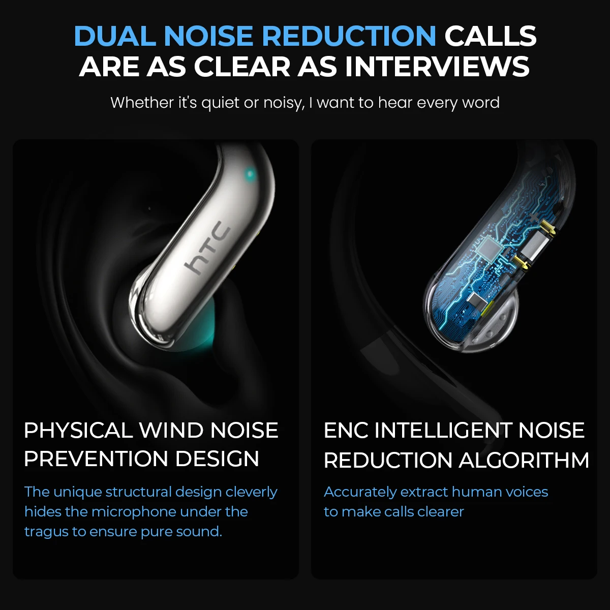 Auriculares Traductor de Idiomas 2026 HTC NE23 AI OWS, Traducción en Tiempo Real, Reducción de Ruido Dual, Llamadas, IP55