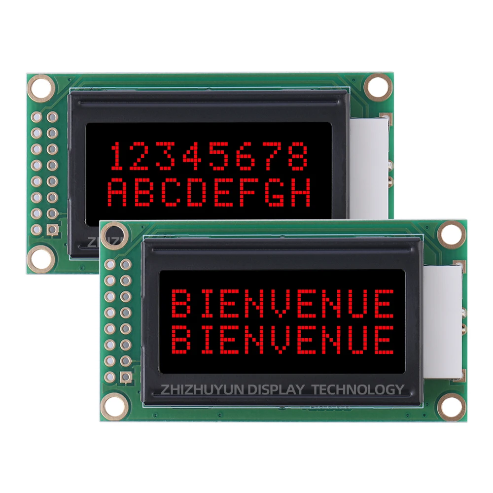 0802B EUROPEAN Character LCD Module BTN Black Film Purple Character 16PIN LCD8x2 Character LCD Screen LCD Module Voltage 3.3V