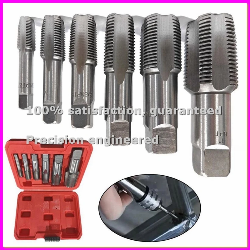 

Набор из 6 резьбонарезных инструментов NPT для труб с кейсом для хранения - ABFB