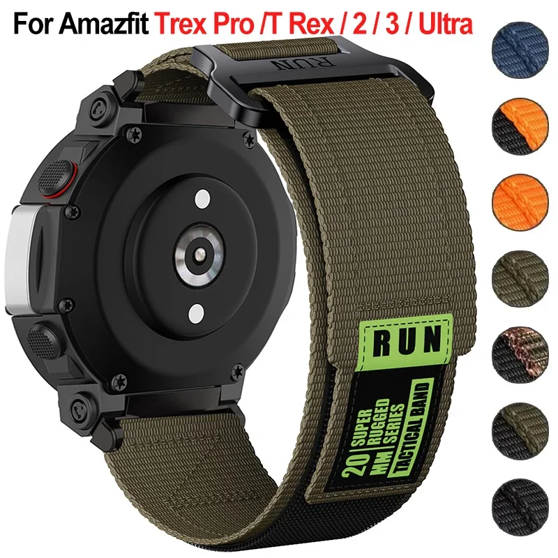 

Нейлоновый ремешок для Amazfit T-rex 2 3 Ultra, ремешок для часов Huami Amazfit Trex Pro T Rex, спортивный ремень, аксессуары для умных часов, браслет