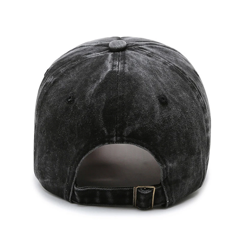 Gorra de béisbol ajustable de algodón con letras ROCK, gorro con parche bordado rasgado, cepillado, lavado, diseño desgastado, Unisex