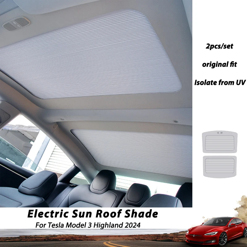 For Tesla Model 3 Highland 2024 Electric Sunshade Sun Roof Skylight Shades For Tesla Model 3 2024 Auto Interior Accessories