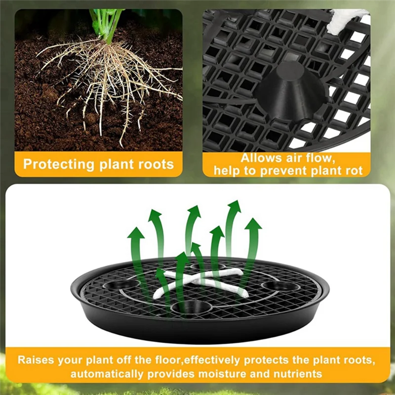 

A84X-Self Watering Fabric Pot Base 4-Pack Auto Pots Fit 5 Gallon Grow Bags,Auto-Irrigation Water Delivery System