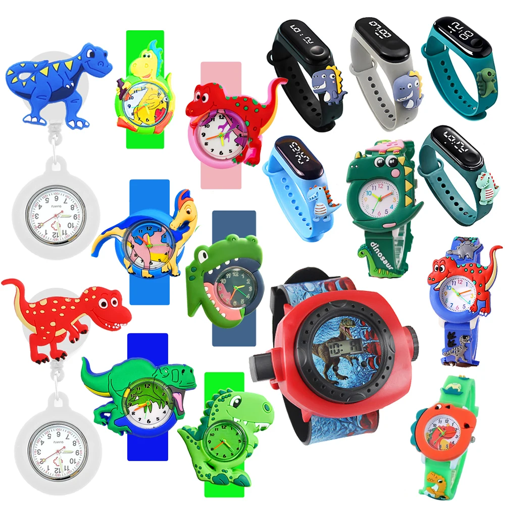 

Cartoon Dinosaur Series Children Watches Baby Favorite Birthday Gift Toy Bracelet Students Clock Kids Waterproof Sports Watches