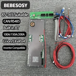 Jikong BMS 24V 48V 8S-16S Smart BMS 100A 150A 200A Inverter BMS 1A 2A Active Balance 10S 11S 12S 13S 14S 15S LiPo LiFePo4