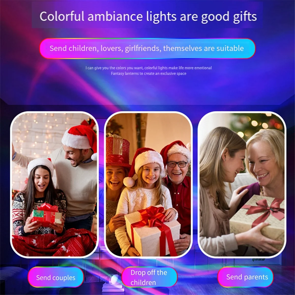 A67I الأضواء الشمالية السماء المرصعة بالنجوم مصباح LED ستار العارض رومانسية ملونة جو مصباح السرير ضوء الليل هدية