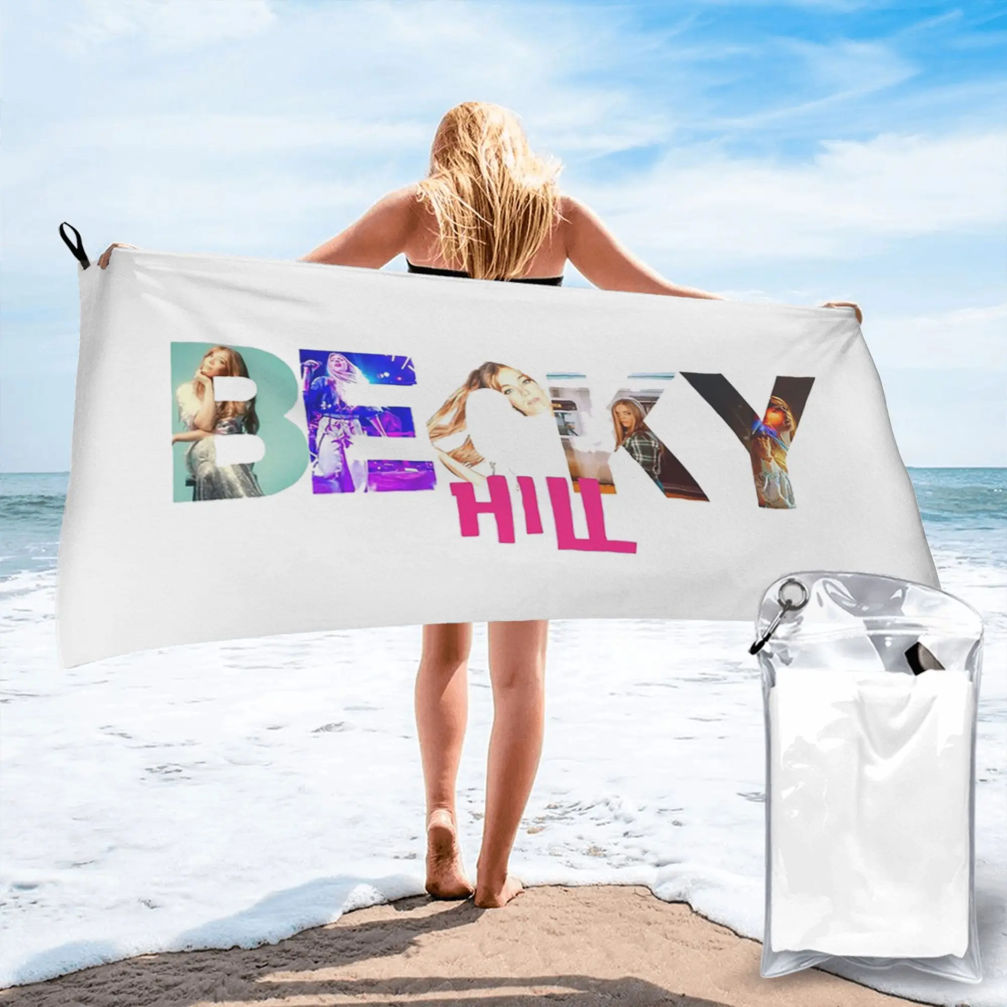 becky hill classic sticker  Beach Towel Soft Microfiber Quick Dry Absorbent Quick Towels For Bath