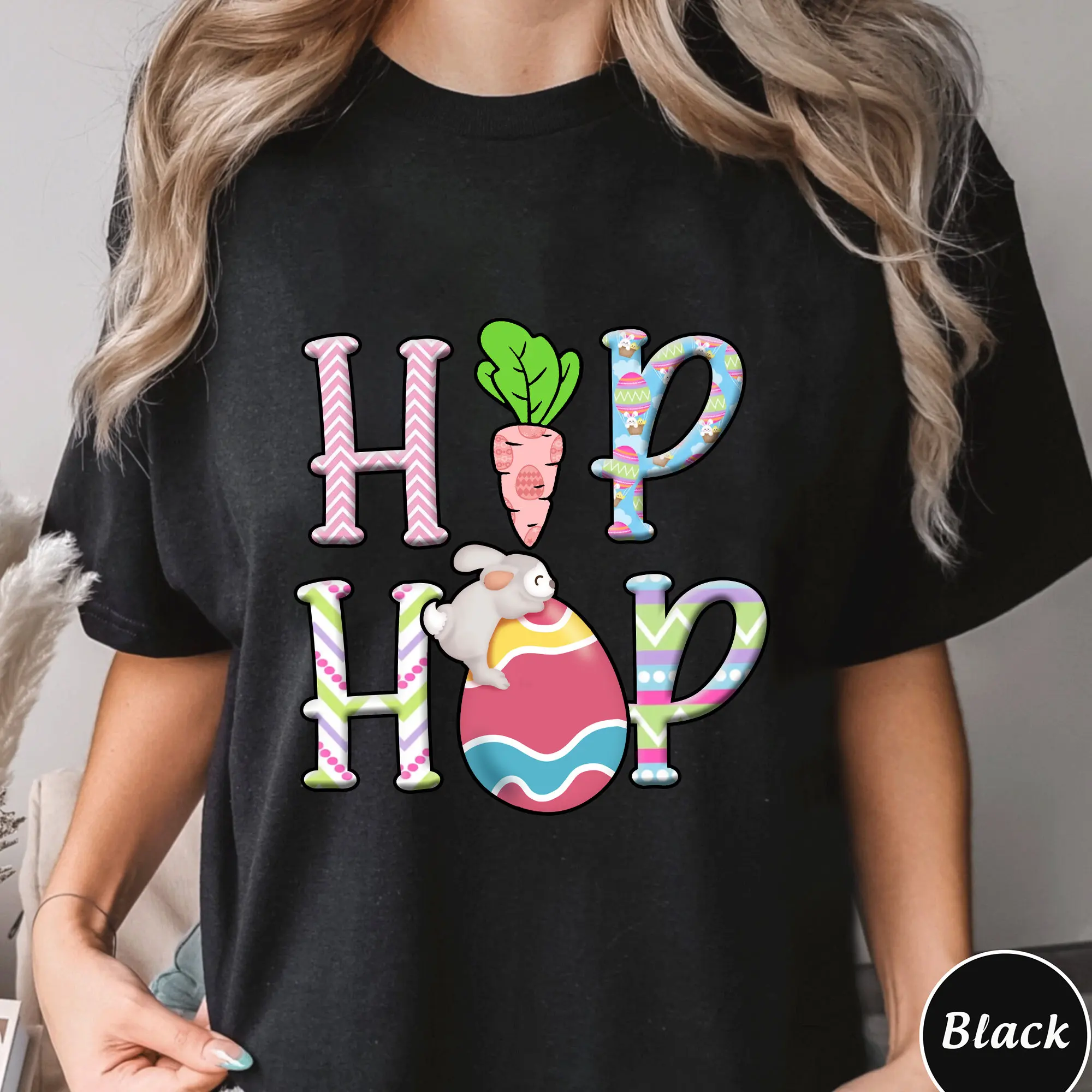 Hip Hop Easter Bunny Sweat T Shirt Cute Day Kids