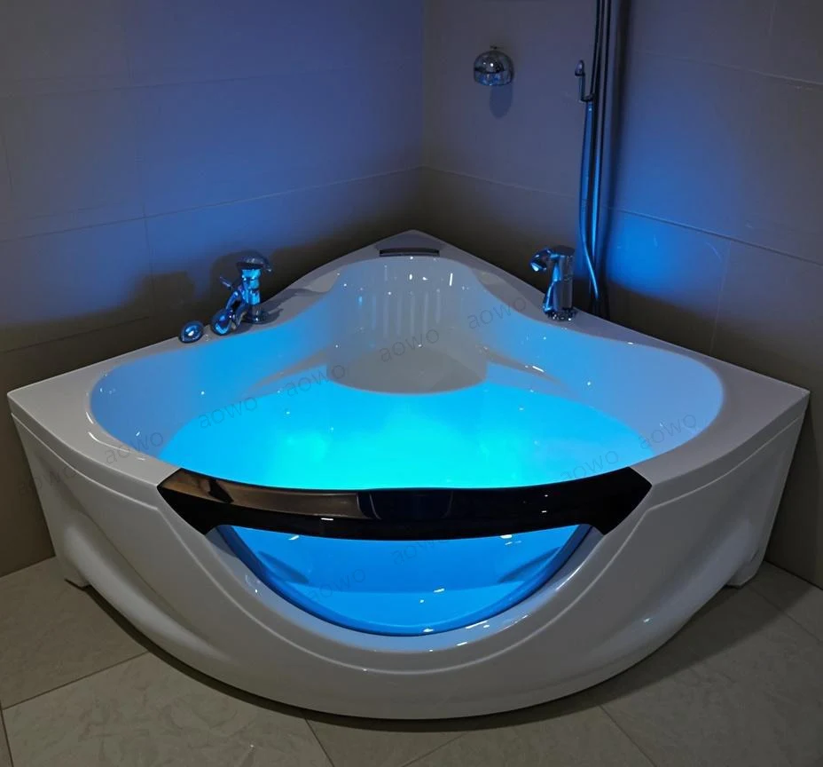 

Pure Acrylic Whirlpool Massage Tub Bubble Bath For Corner Jakuzi Tube Spa Whirlpool Pool For Hotel Bathroom With Shower Head