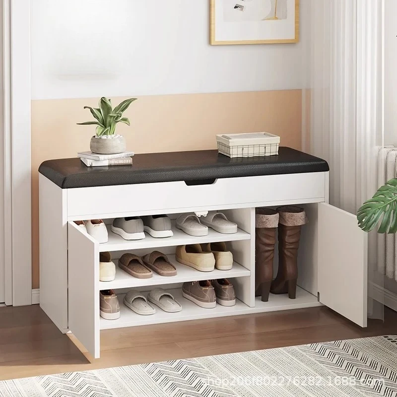 Multifunctional Shoe Bench Storage Stool, Entryway Hallway Organizer Easy Assembly Modern Entry