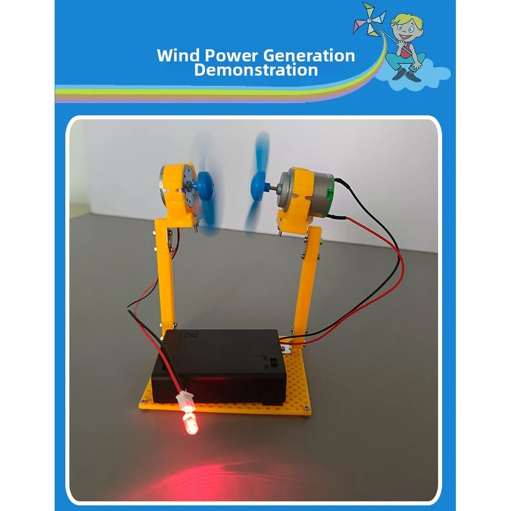 Wind for turbine DIY Kit for Ages 6 and Up for educational Science Project Teaching Renewable Energy and Basic Circuitry
