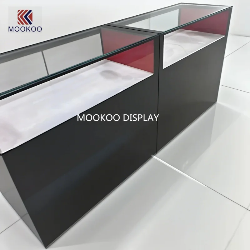 custom.High-End Style Jewelry Showcase Kiosk with Premium Glass Materials